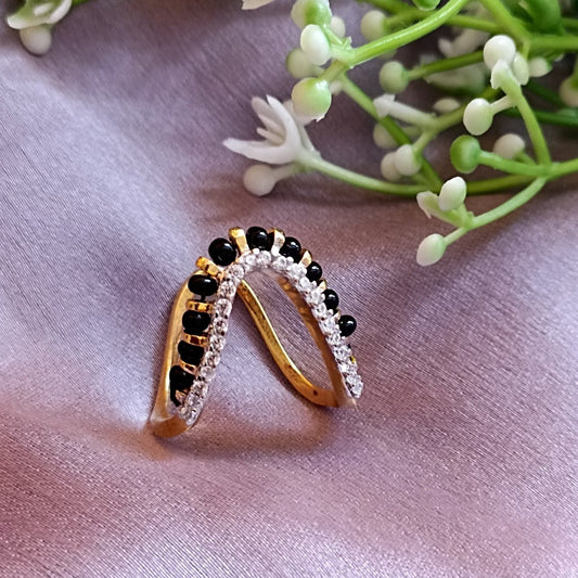 SST 179 | BLACK BEADS MANGALSUTRA VANKI RING