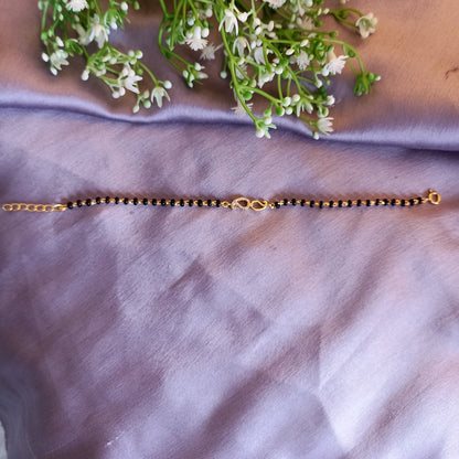 SST 168 | LEAF BLACK BEADS MANGALSUTRA BRACELET