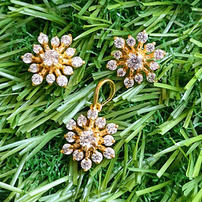 SST 122 | ZIRCON DIAMOND PENDANT & EARRINGS SET