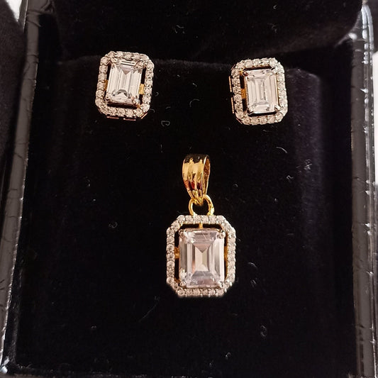 SST 149 | ZIRCON DIAMOND PENDANT & EARRINGS SET