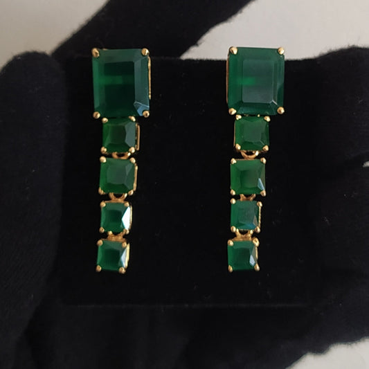 EMERALD PARTY FLAUNT EARRINGS | 925 STERLING SILVER -- db aasediya