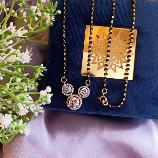 SST 142 | TRIPLE ROUND HALO MANGALSUTRA