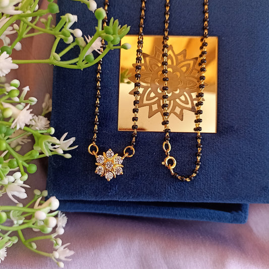 SST 092 | FLORAL BLACK BEADS MANGALSUTRA