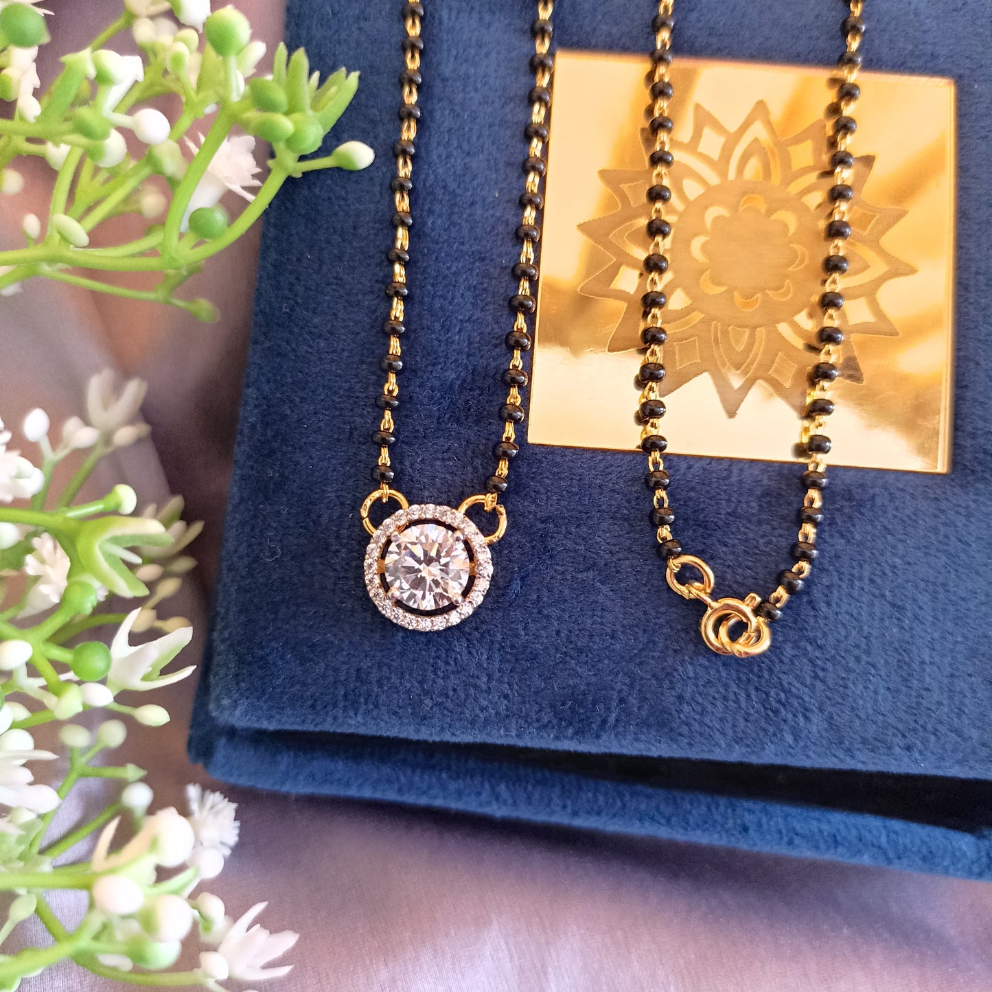 SST 001 | SINGAL LINE CHAIN HALO MANGALSUTRA