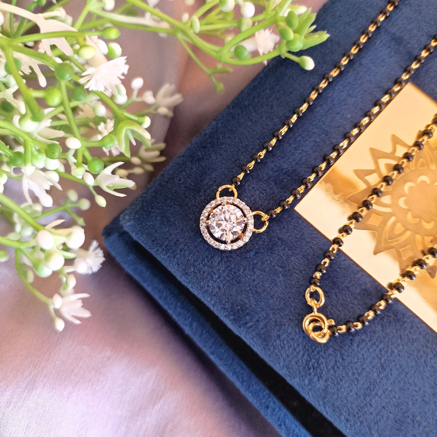 SST 001 | SINGAL LINE CHAIN HALO MANGALSUTRA