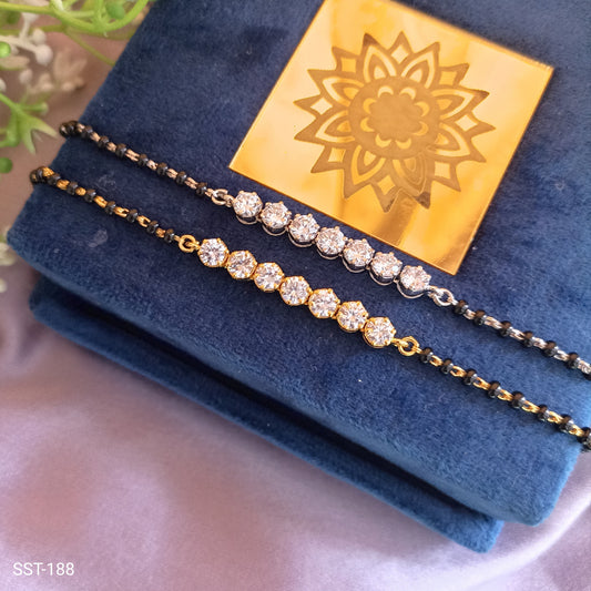 SST 188 | SOLITAIRE BLACK BEADS BRACELET