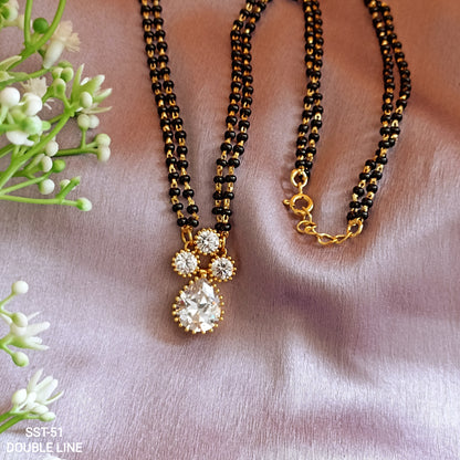 SST 051 | SPARKLING TEARDROP DOUBLE LINE MANGALSUTRA