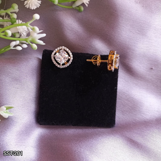 SST 201 | CLUSTER HALO STUD EARRINGS | 925 STERLING SILVER