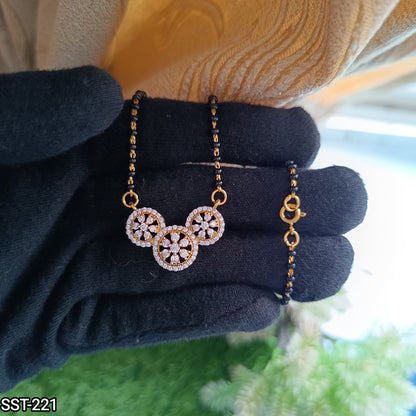 SST 221 | THREE-STONE DIAMOND PENDANT MANGALSUTRA