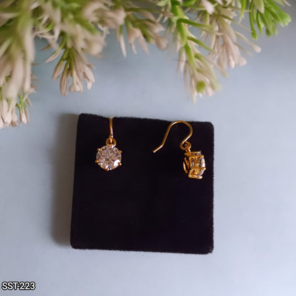 SST 223 | ROUND DIAMOND DROP EARRINGS