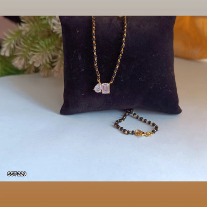 SST 229 |EMERALD-CUT DIAMOND PENDANT MANGALSUTRA