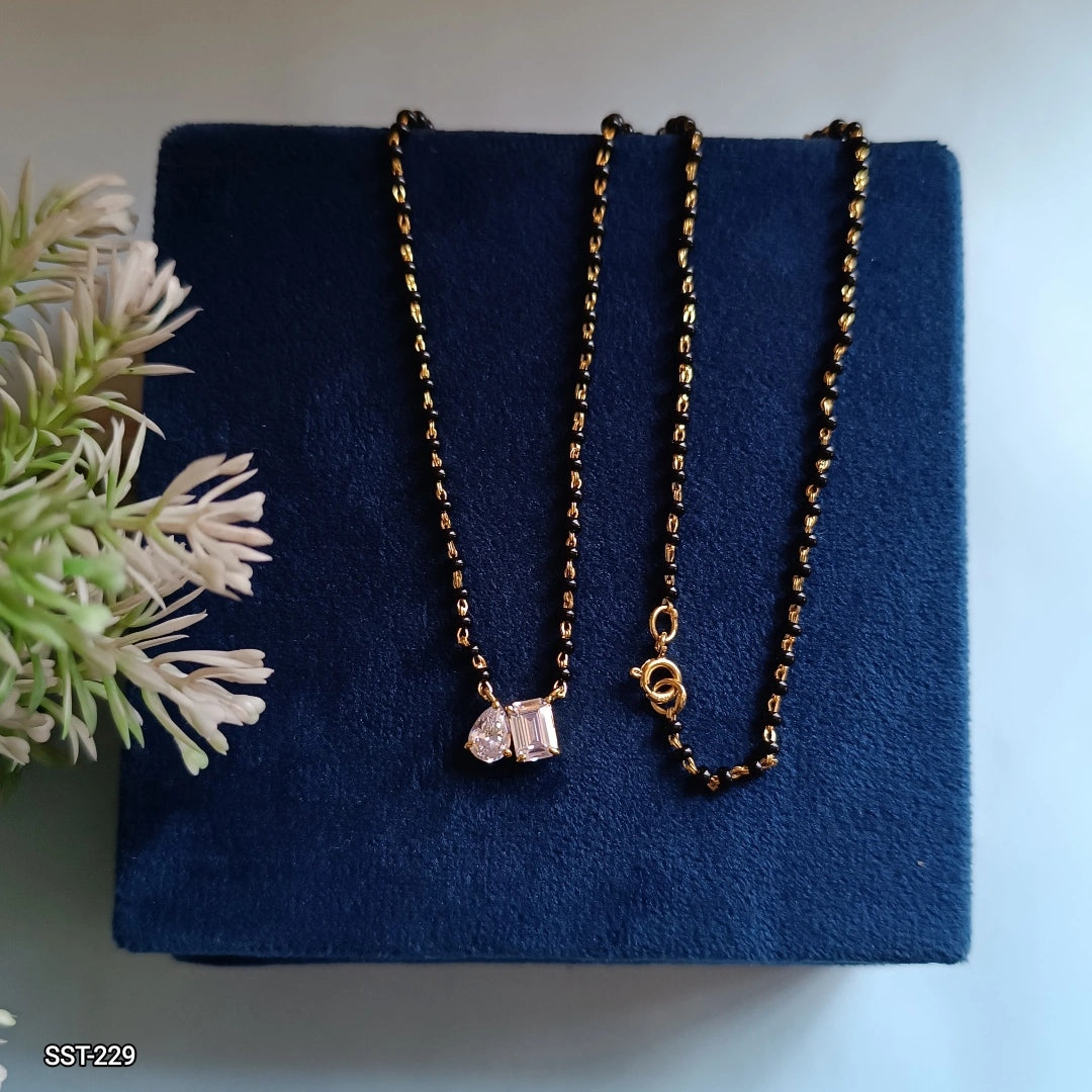 SST 229 |EMERALD-CUT DIAMOND PENDANT MANGALSUTRA