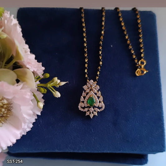 SST 254 | EMERALD TEARDROP PENDANT MANGALSUTRA