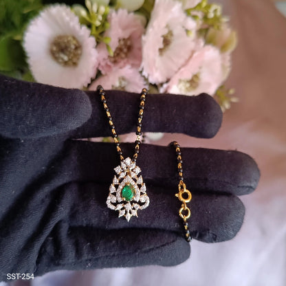 SST 254 | EMERALD TEARDROP PENDANT MANGALSUTRA