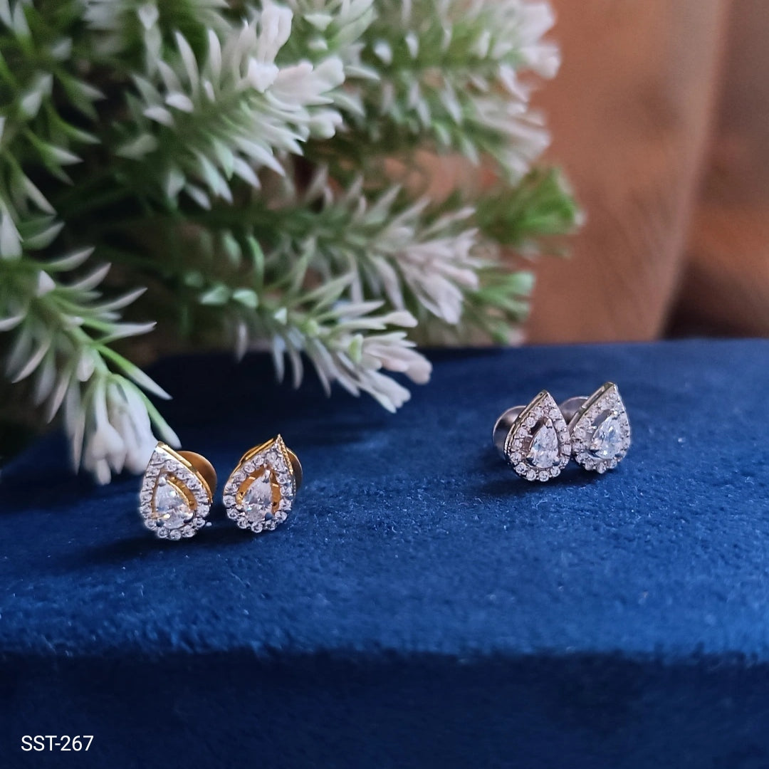 SST 267  | TEARDROP DIAMOND EARRINGS