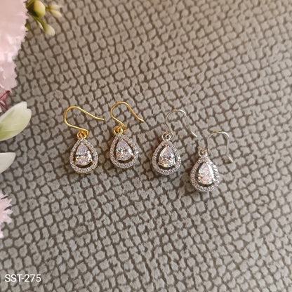 SST 275 |  CLASSIC TEARDROP DIAMOND EARRINGS