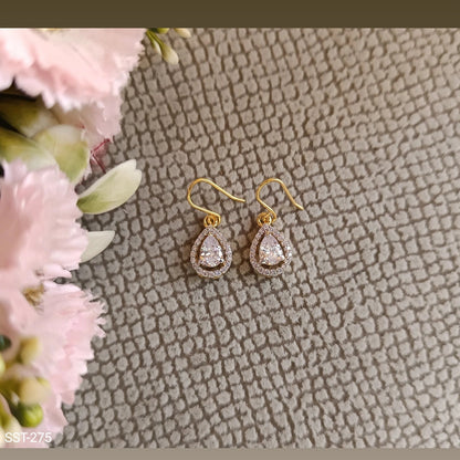 SST 275 |  CLASSIC TEARDROP DIAMOND EARRINGS