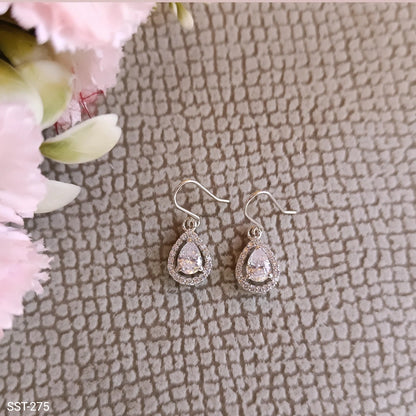 SST 275 |  CLASSIC TEARDROP DIAMOND EARRINGS