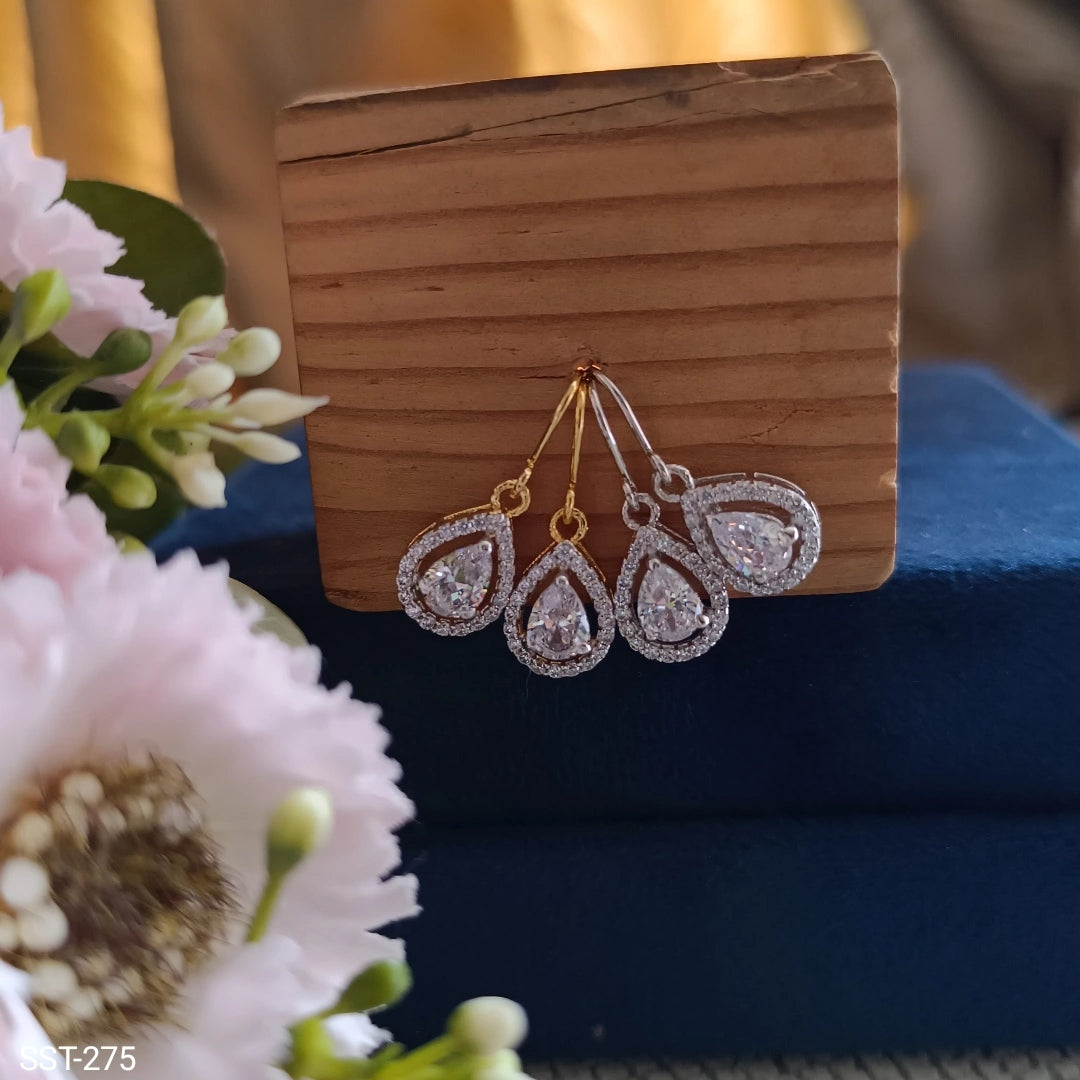 SST 275 |  CLASSIC TEARDROP DIAMOND EARRINGS