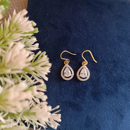 SST 275 |  CLASSIC TEARDROP DIAMOND EARRINGS
