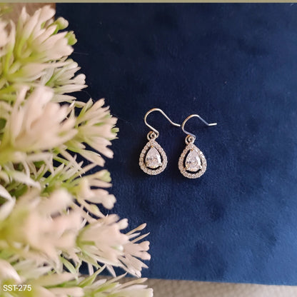 SST 275 |  CLASSIC TEARDROP DIAMOND EARRINGS