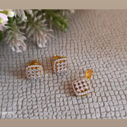 SST 276 | ELEGANT DIAMOND ACCENT PENDANT AND EARRINGS SET