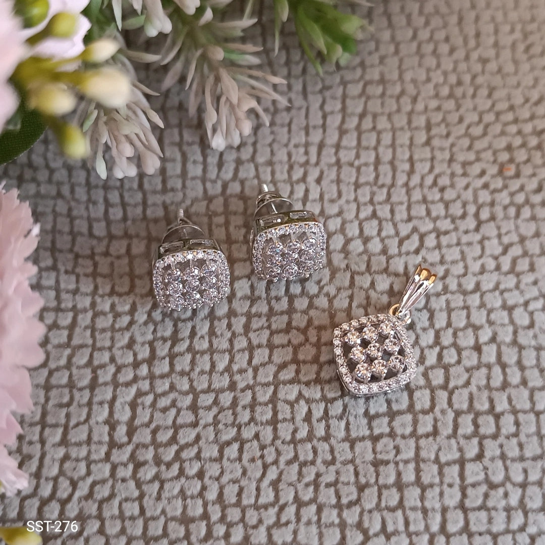 SST 276 | ELEGANT DIAMOND ACCENT PENDANT AND EARRINGS SET