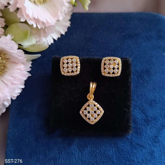 SST 276 | ELEGANT DIAMOND ACCENT PENDANT AND EARRINGS SET