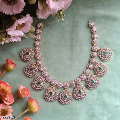 SST 284 | EXQUISITE EMERALD AND DIAMOND NECKLACE | MADE TO ORDER