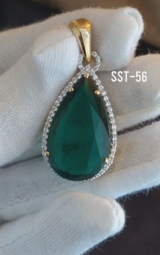 SST 056 | EMERALD GEM TEARDROP PENDANT