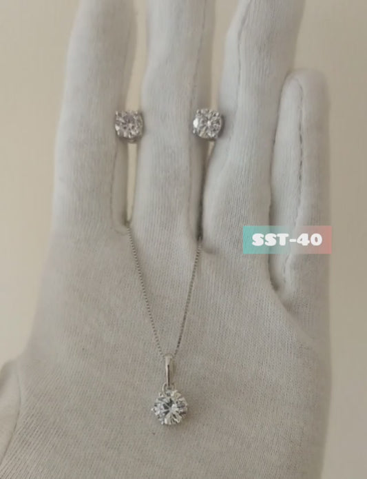 SST 040 | RADIANT ROUND EARRINGS AND PENDANT SET